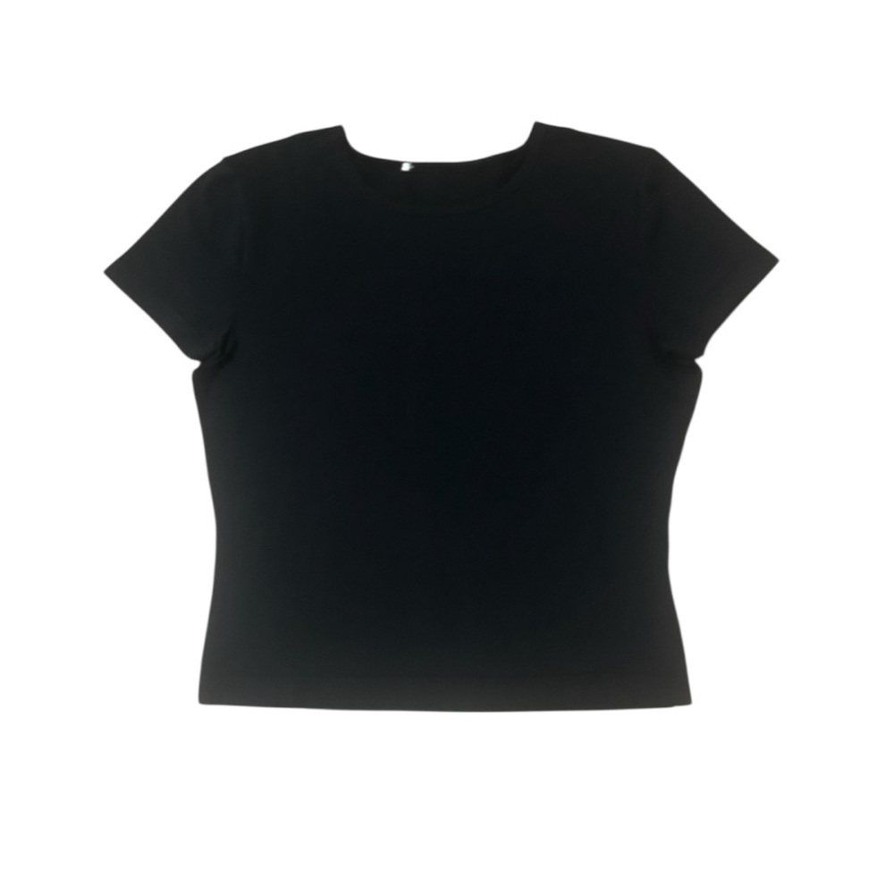 Classic Black Short Sleeve Top Women's Petite Size Medium